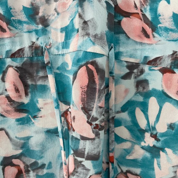 Rebecca Taylor Blue Floral Shift Dress Sz 6 - Picture 5 of 10